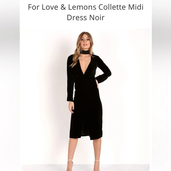 For Love and Lemons black velvet Collette midi size XS - Picture 2 of 14